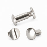 Hilason 3/8 in Steel Chicago Screw Set Nickel Plated Binding Posts Hardware