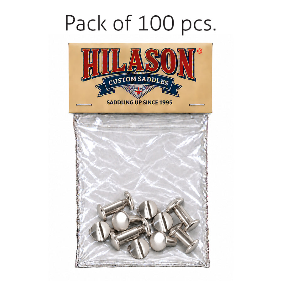 Hilason 3/8 in Steel Chicago Screw Set Nickel Plated Binding Posts Hardware