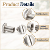 Hilason 3/8 in Steel Chicago Screw Set Nickel Plated Binding Posts Hardware
