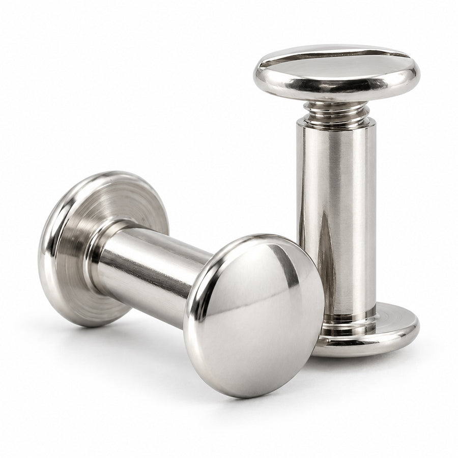 Hilason 3/8 in Steel Chicago Screw Set Nickel Plated Binding Posts Hardware