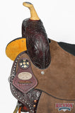 15 In Hilason Western Horse Barrel Racing Wooden Tree American Leather Saddle