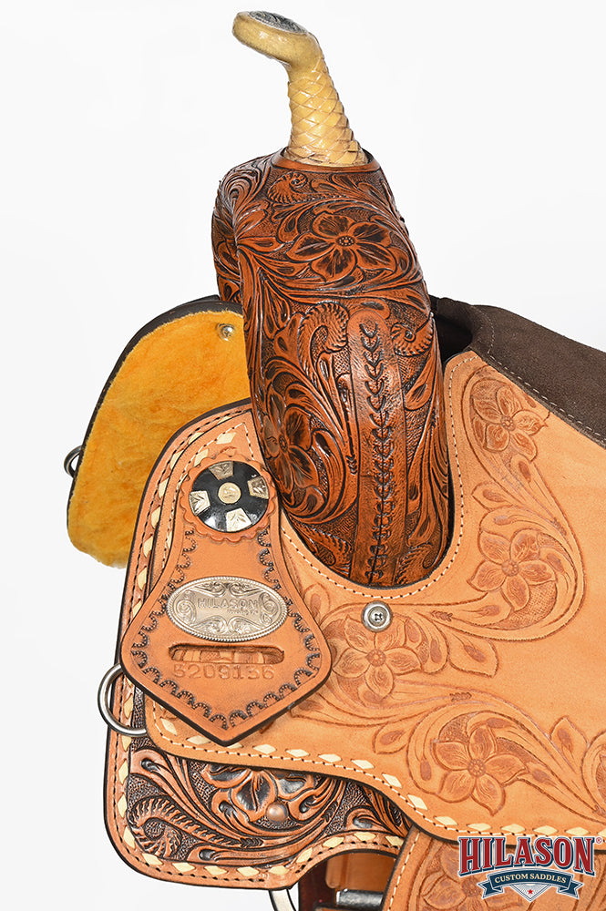 Hilason Western Horse Barrel Racing Wooden Tree American Leather Saddle