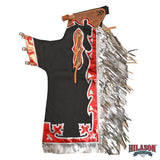 HILASON Western Horse Bull Riding Safety Leather Protective Vest & Rodeo Chaps Combo
