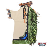 HILASON Western Horse Bull Riding Safety Leather Protective Vest & Rodeo Chaps Combo