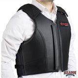 HILASON Western Horse Bull Riding Safety Leather Protective Vest & Rodeo Chaps Combo