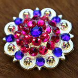 HILASON Western Screw Back Conchos 1.5" Pink Blue Rhinestone