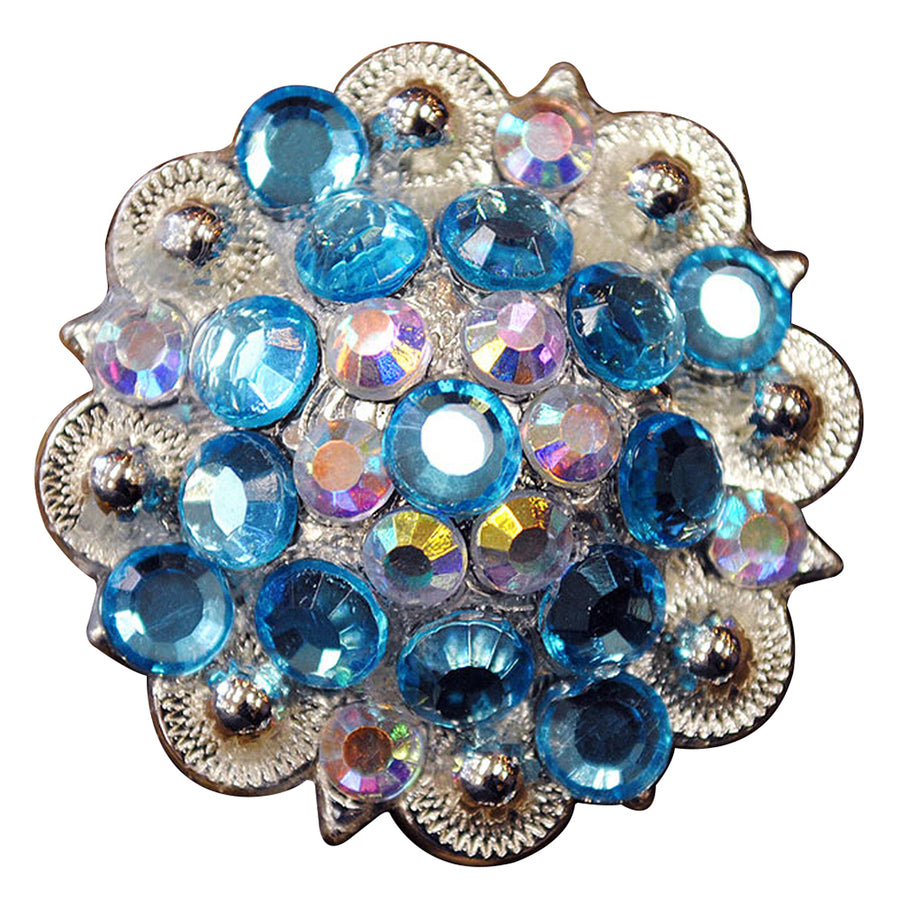 HILASON 1.5" Berry Concho Turquoise Crystal Rhinestone