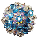 HILASON 1.5" Berry Concho Turquoise Crystal Rhinestone