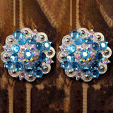HILASON 1.5" Berry Concho Turquoise Crystal Rhinestone