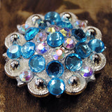 HILASON 1.5" Berry Concho Turquoise Crystal Rhinestone