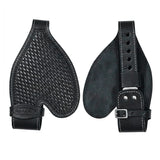 HILASON Youth Western Saddle Replacement Fenders, Genuine Leather Short Fenders, Basket Weave, Adjustable Buckles