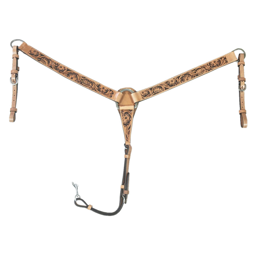 HILASON Western Genuine American Leather Horse Headstall & Breast Collar Set Tan