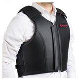 HILASON Safety Bull Riding Vest Protective Leather Black | Equestrian Unisex Rodeo Men & Women