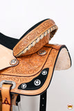 HILASON Western Horse Treeless Saddle American Leather Trail Barrel Tack | for Horses