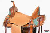 HILASON Flex Tree Western Horse Saddle in American Leather Barrel Trail | for Horses
