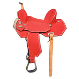 15 In Hilason Western Horse Barrel Flex Tree Trail American Leather Saddle Red - Uhorse