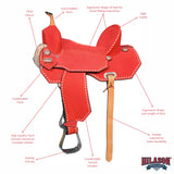 Hilason Western Horse Barrel Flex Tree Trail American Leather Saddle Red