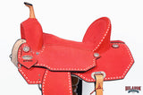 Hilason Western Horse Barrel Flex Tree Trail American Leather Saddle Red