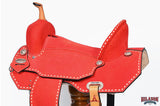 Hilason Western Horse Barrel Flex Tree Trail American Leather Saddle Red