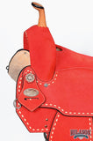 Hilason Western Horse Barrel Flex Tree Trail American Leather Saddle Red