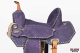 Hilason Western Horse Barrel Flex Tree Trail American Leather Saddle Blue