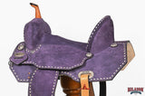 Hilason Western Horse Barrel Flex Tree Trail American Leather Saddle Blue