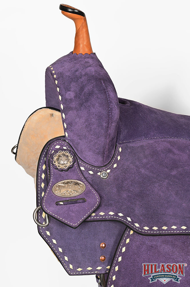 Hilason Western Horse Barrel Flex Tree Trail American Leather Saddle Blue