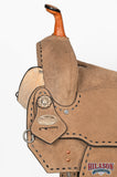 Hilason Western Horse Barrel Flex Tree Trail American Leather Saddle Gray