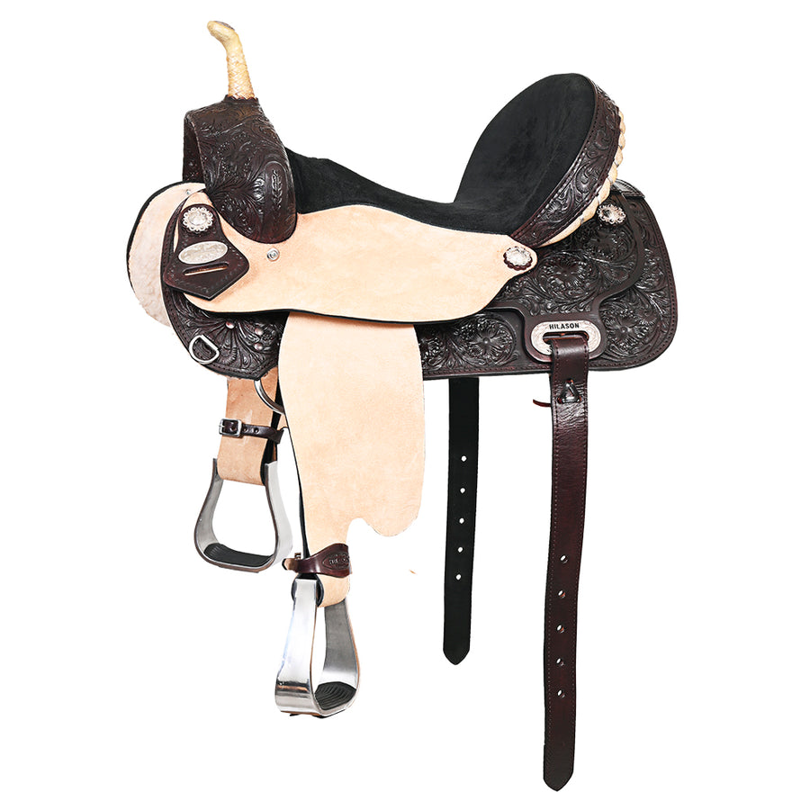 14 In Flex Tree Western Horse Saddle American Leather Trail Barrel - Uhorse