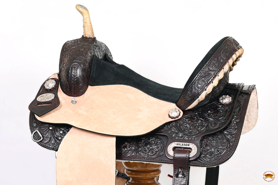 HILASON Flex Tree Western Horse Saddle American Leather Trail Barrel | for Horses