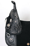 HILASON Western Horse Treeless Trail Barrel Saddle American Leather Black | for Horses
