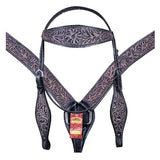 HILASON Western Horse Treeless Trail Barrel Saddle American Leather Black Rough Out w/ Tack Set