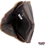 Hilason Canvas Hunter Bag with Dark Brown Western Trim