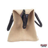 Hilason Canvas Tote Hunter Bag Dark Brown Leather Trim & Dual Handles