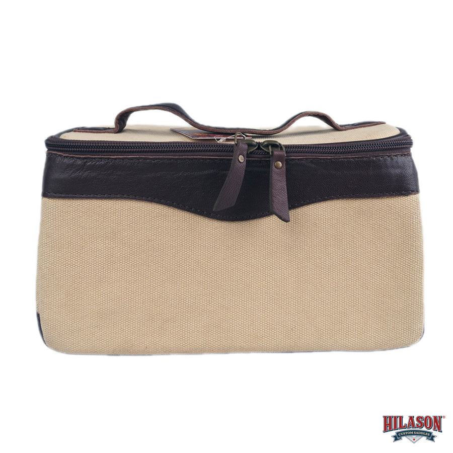 Hilason Canvas Hunter Bag with Genuine Leather Trim & Zipper Closure
