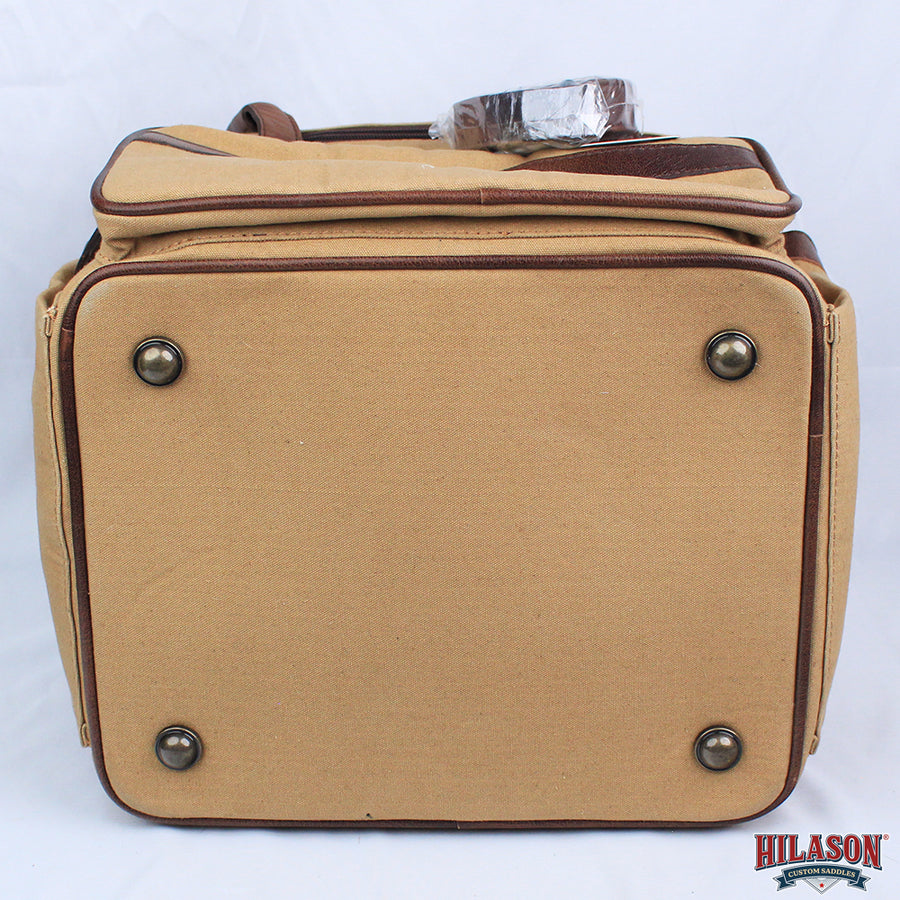 Hilaosn Canvas Hunter Bag with Brown Leather Trim, Dual Handles