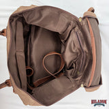 Hilaosn Canvas Hunter Bag with Brown Leather Trim, Dual Handles