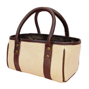 Hilason Canvas Hunter Tote Bag with Genuine Leather Trim