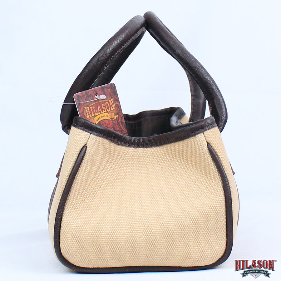 Hilason Canvas Hunter Tote Bag with Genuine Leather Trim