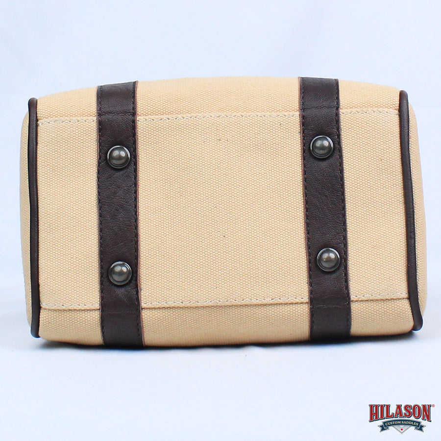 Hilason Canvas Hunter Tote Bag with Genuine Leather Trim