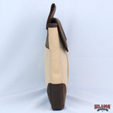 Hilason Canvas Hunter Bag with Dark Brown Leather Flap