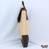 Hilason Canvas Hunter Bag with Dark Brown Leather Flap