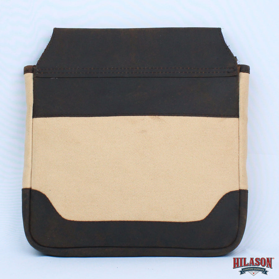 Hilason Canvas Hunter Bag with Dark Brown Leather Flap