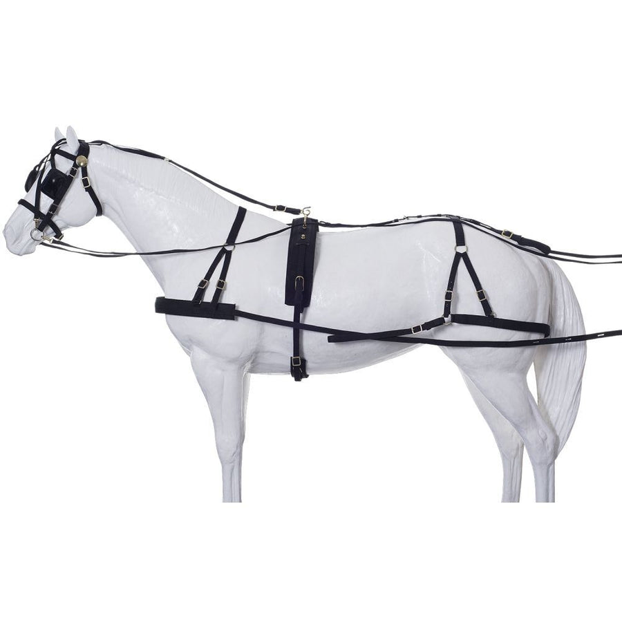 Tough1 Herculean Nylon Driving Harness | Deluxe Padded Harness with Brass Hardware