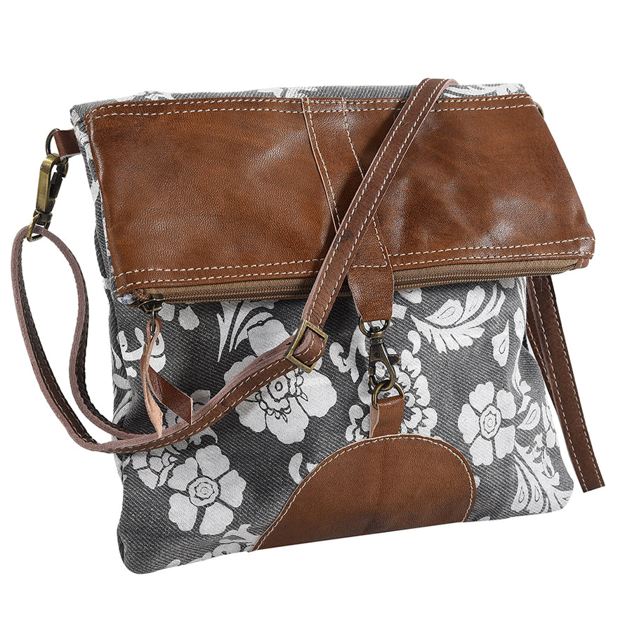 Ohlay Crossbody Upcycled Canvas Ladies Bag Floral Foldover Shoulder Purse