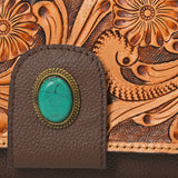 OHLAY Wallet Hand Tooled Genuine Leather Women Bag Western Handbag Purse | Womens Handbags |Leather Belt for Summer