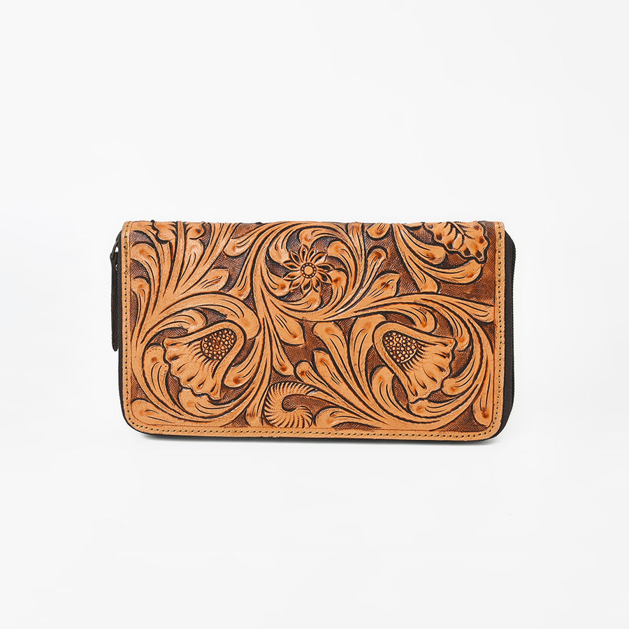 OHLAY Wallet Hand Tooled Genuine Leather Women Bag Western Handbag Purse | Womens Handbags |Leather Belt for Summer