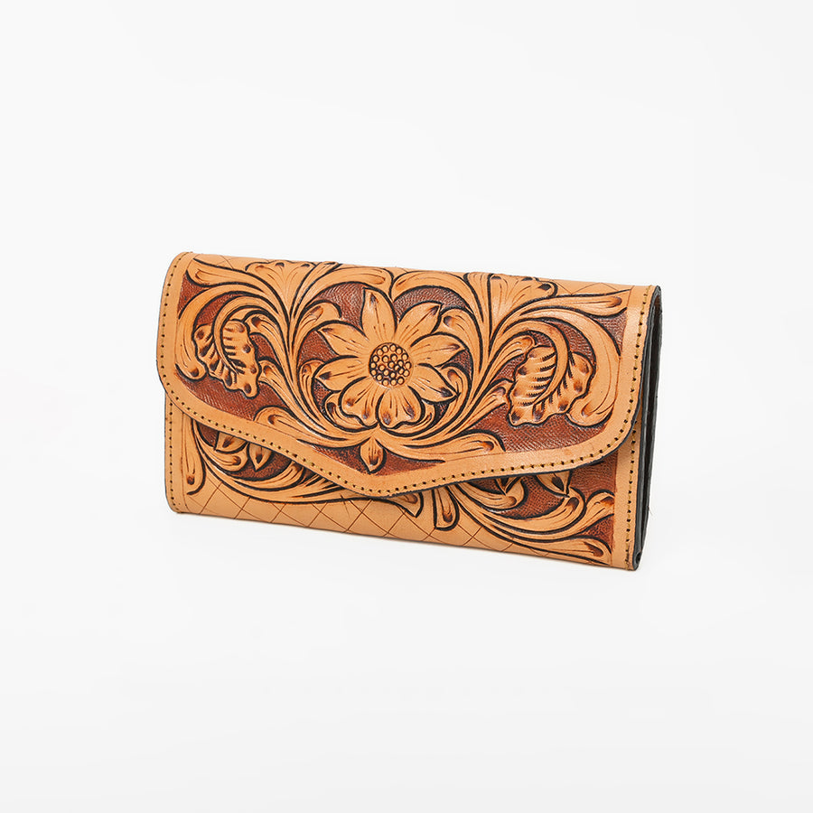OHLAY WALLET Hand Tooled Genuine Leather women bag western handbag purse - Uhorse