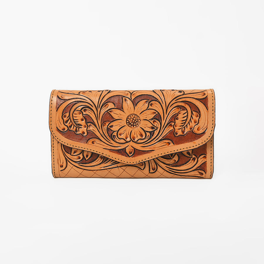 OHLAY Wallet Hand Tooled Genuine Leather Women Bag Western Handbag Purse | Womens Handbags |Leather Belt for Summer