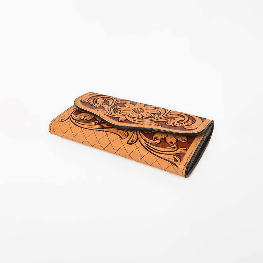 OHLAY Wallet Hand Tooled Genuine Leather Women Bag Western Handbag Purse | Womens Handbags |Leather Belt for Summer